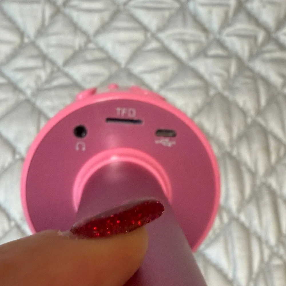 BONAOK Pink Bluetooth Karaoke Microphone
